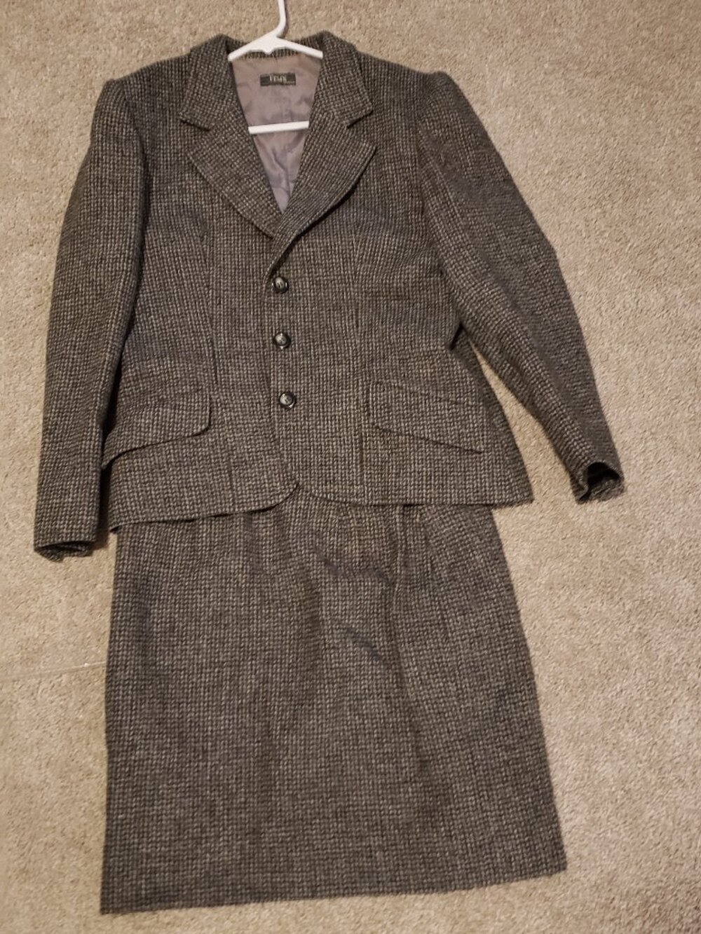 90's Harris Tweed Jacket and Skirt Suit